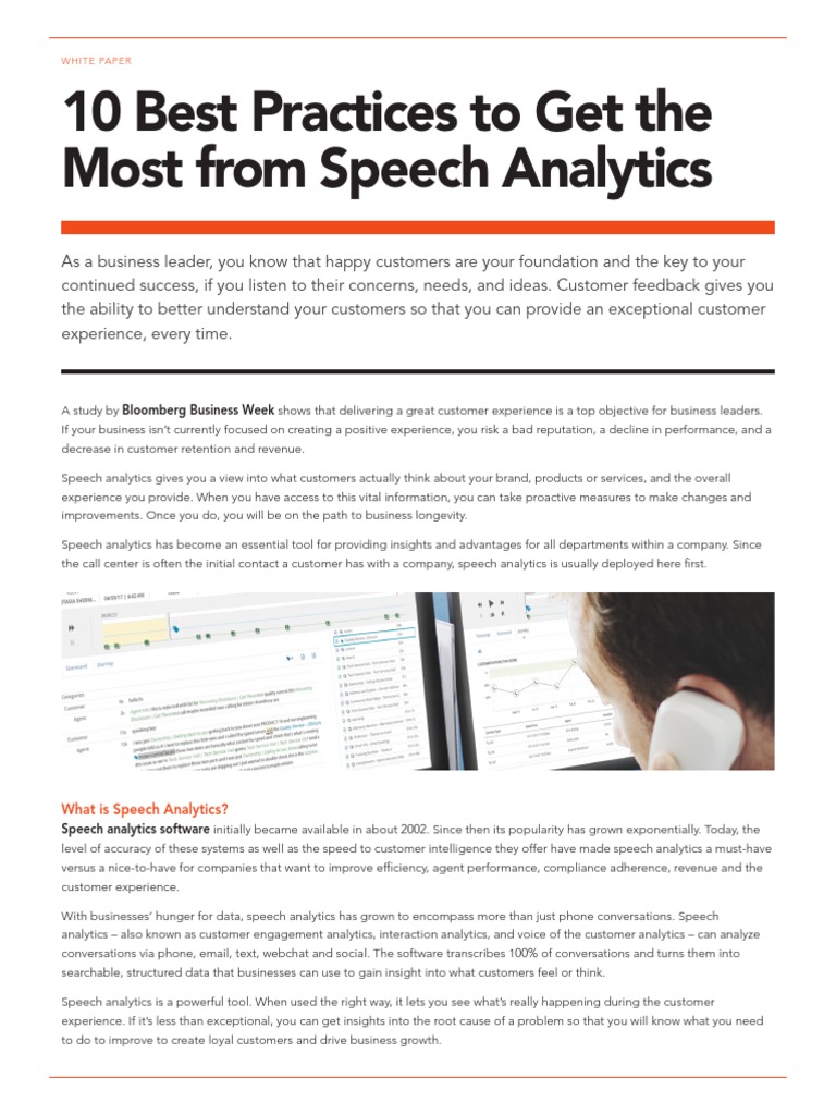 10 Best Practices For Speech Analytics WP | PDF | Analytics ...