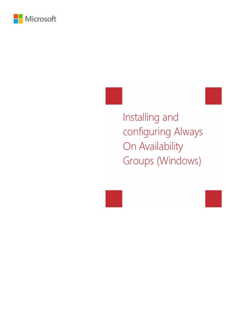 AOAG WindowsServerClusters v18.4.16 | PDF | Microsoft Sql Server ...