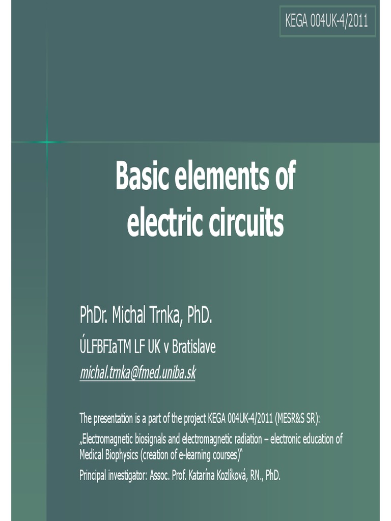Basic Elements of Electrical Circuit Circuit Diagram