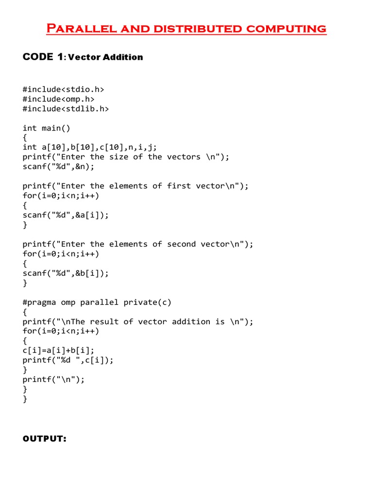 Parallel and Distributed Computing: Code 1 | PDF | Computer Programming ...