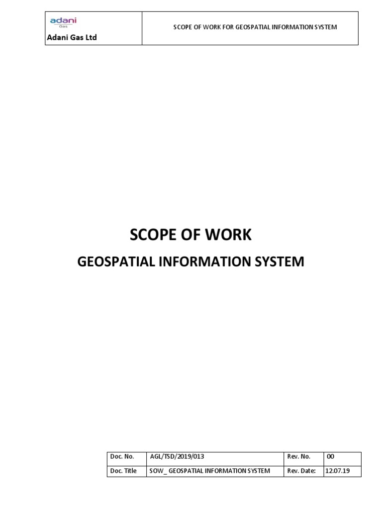 GIS Scope of Work for Adani Gas | PDF | Geographic Information System ...