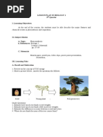 Lesson Plan in Biology 1 2 Quarter