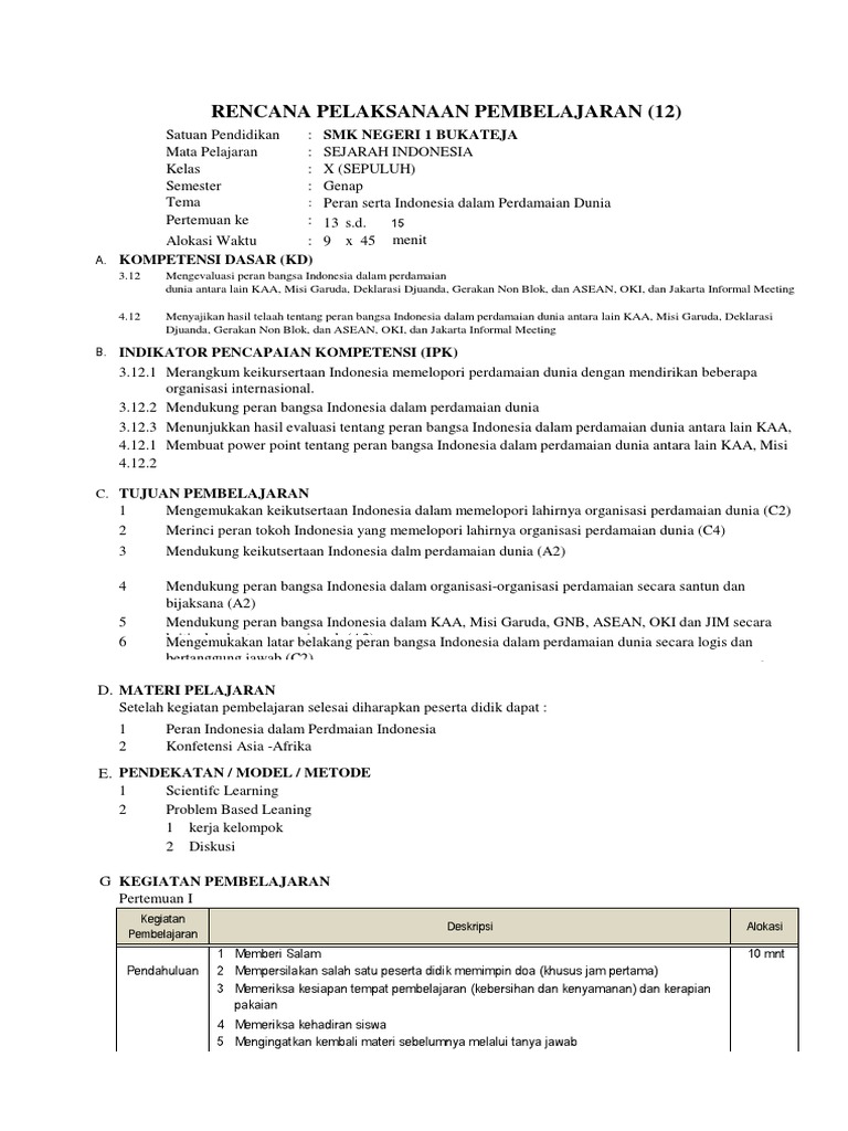 Rpp 12 Sejarah Indonesia Pdf