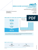 Progress Saver Account Statement: Welcome To Your Anz Account at A Glance