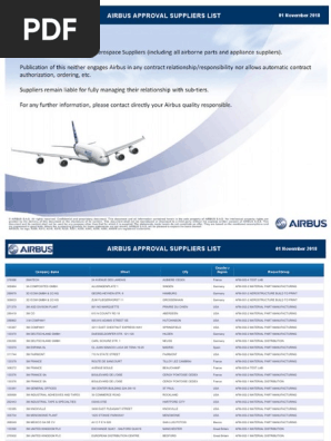 Airbus Approved Suppliers List Airbus Aerospace