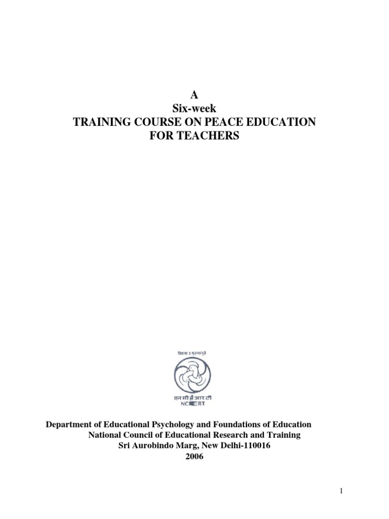 A Six-Week Training Course On Peace Education For Teachers | PDF ...