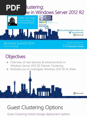 Whats New In Failover Clustering In Windows Server 2012 R2 Pdf Hyper V Computer Cluster