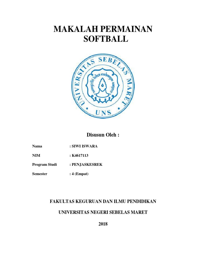 Makalah Permainan Softball