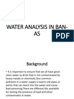 Water Analysis in Ban-as: Testing for Heavy Metals and Chemicals