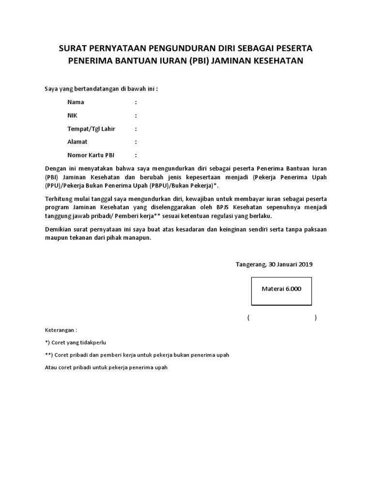 Pengunduran Diri Contoh Surat Pengantar Dari Perusahaan Ke Bpjs Ketenagakerjaan Nusagates