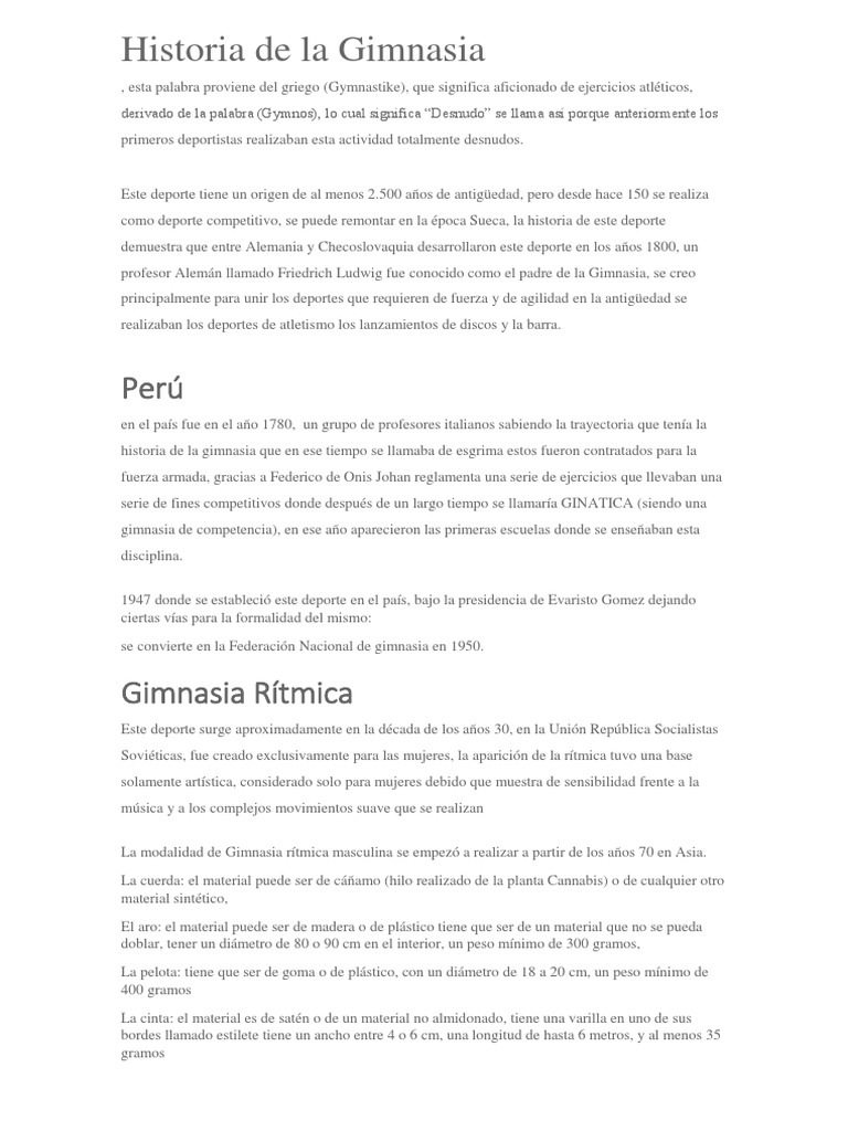 Historia de La Gimnasia | PDF | Gimnasia | Deportes
