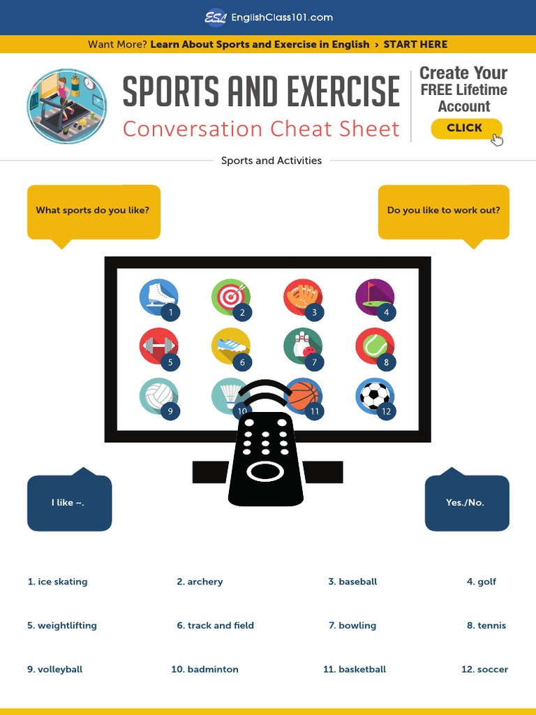Sports and Exercise Vocabulary Guide | PDF