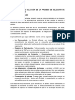 Fase de Etapa de Selección de Un Proceso de Selección de Concurso Público