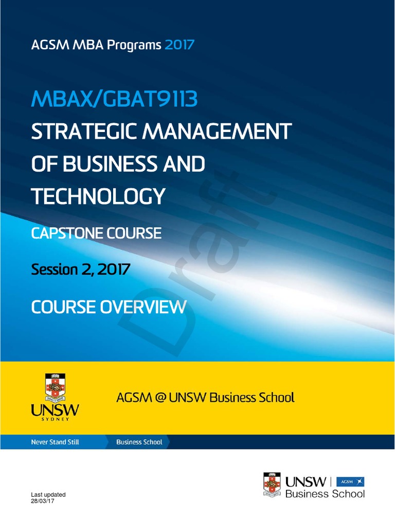 Strategic Management Course Overview 2017 | PDF