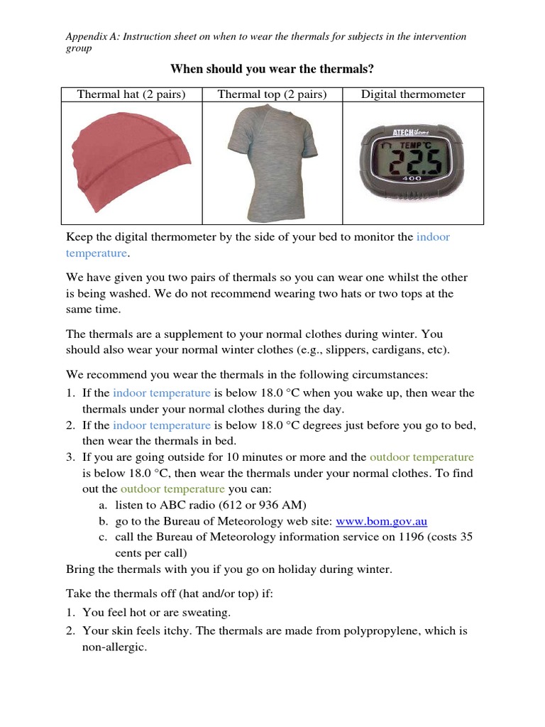 When To Wear Thermals