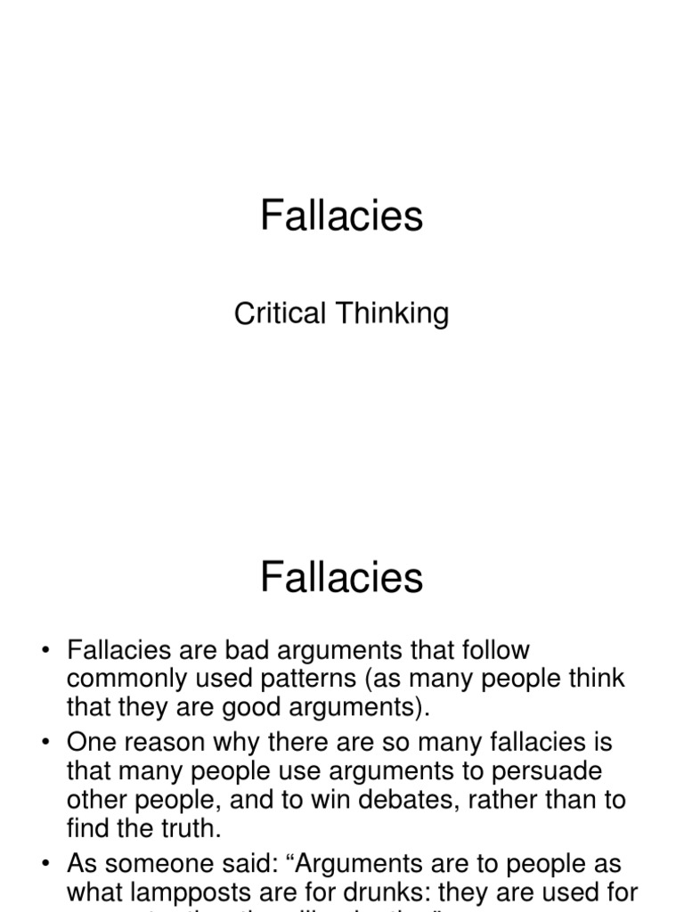 Fallacies PDF | PDF | Fallacy | Argument