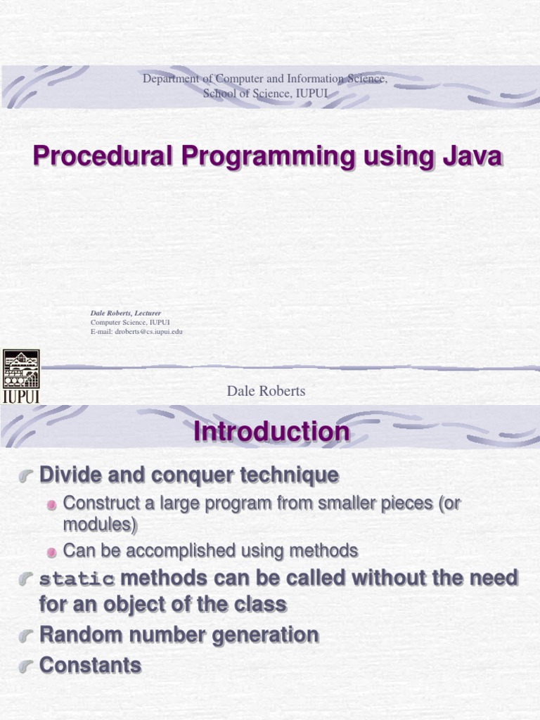 T 32 Java Procedural Programming | PDF | Java (Programming Language ...