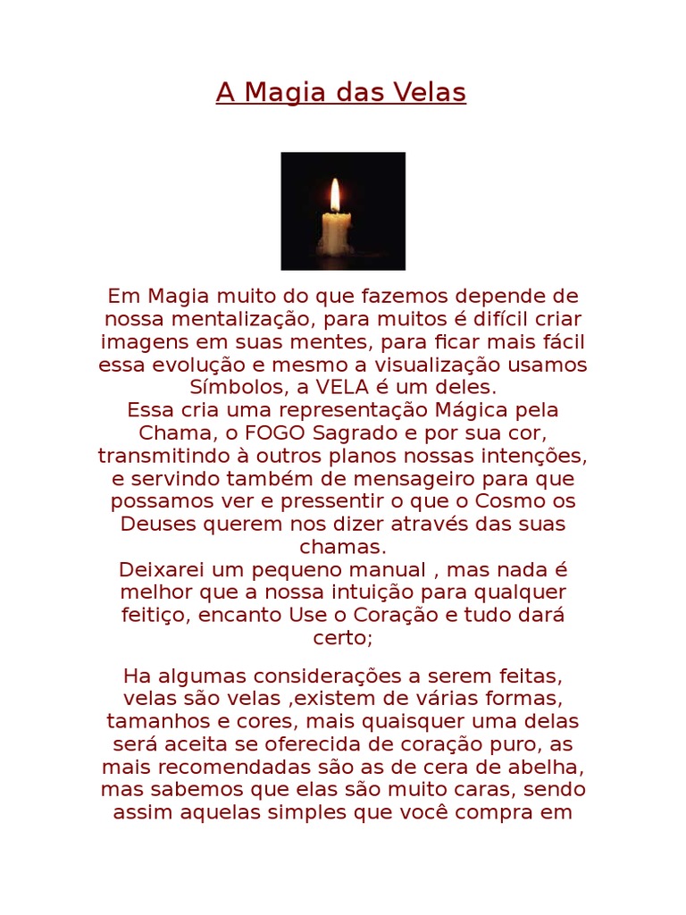 a magia e as velas 