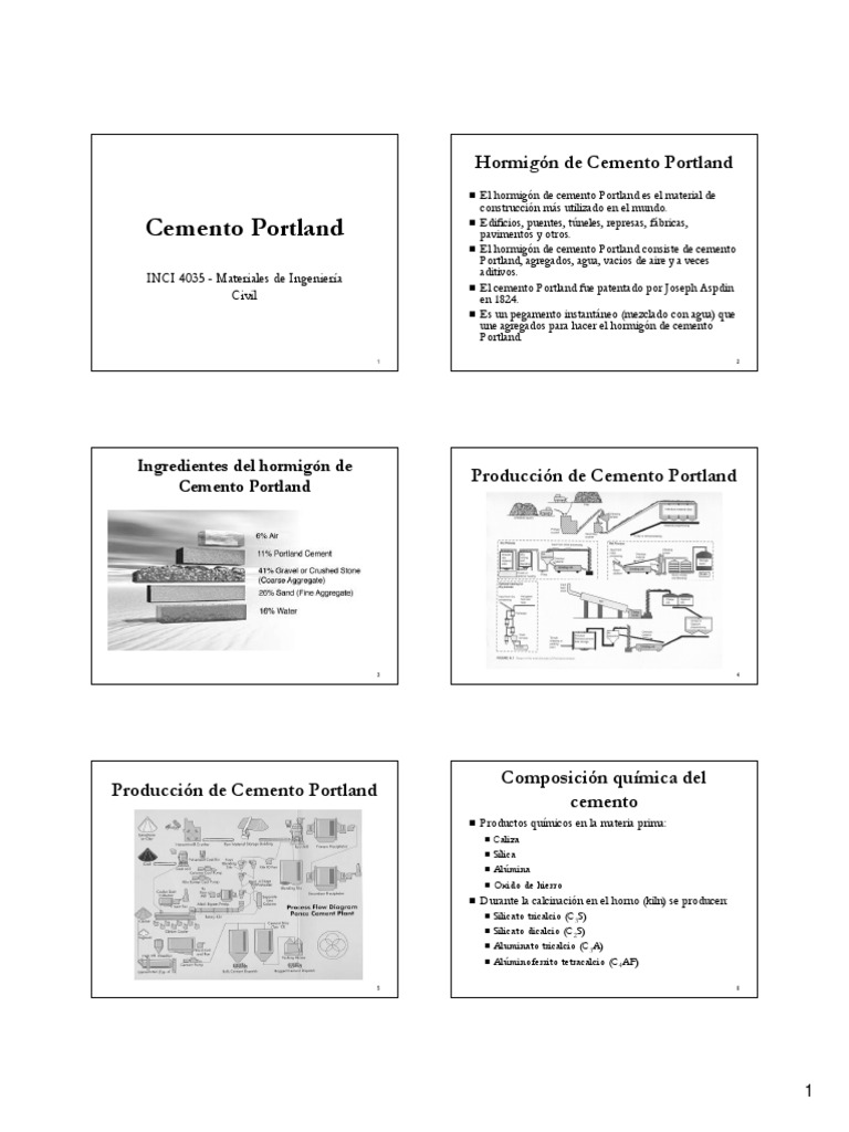 Cemento Portland PDF | PDF | Hormigón | Cemento