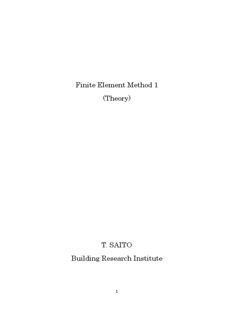 Finite Element Method Theory Overview | PDF | Deformation (Mechanics ...
