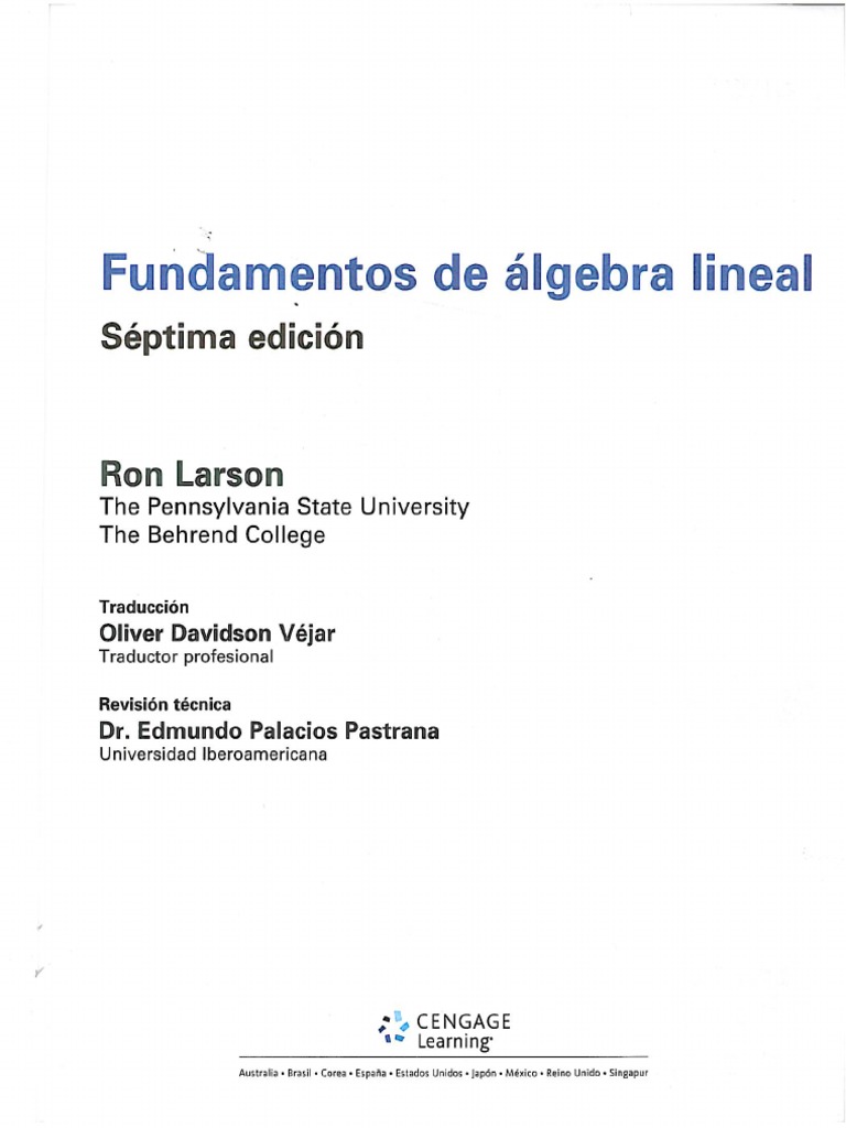 Fundamentos de Algebra Lineal - Ron Larson | PDF
