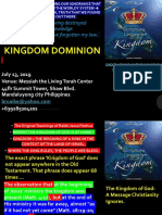 DOMINION PRINCIPLES of The KINGDOM Ongoing Work of The Holy Spirit Ruach Shemitah July 13 2019