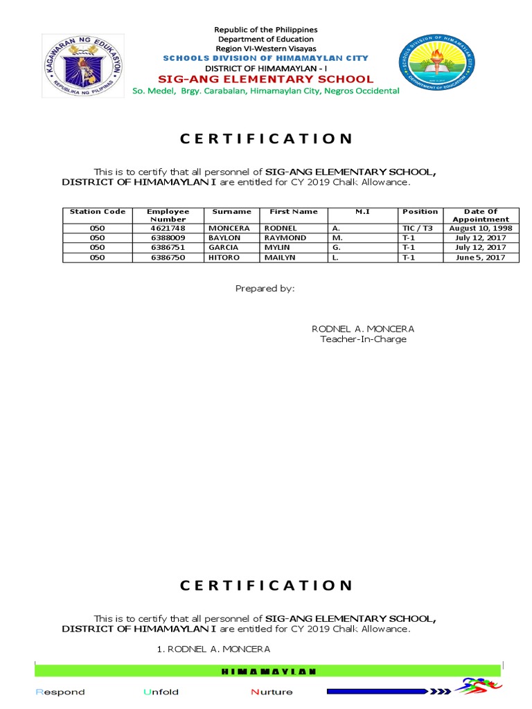 Certification of Mid-Year Bonus 2025 | PDF