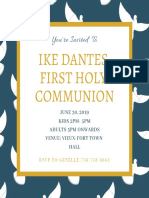 Ike Dantes First Holy Communion: You're Invited To