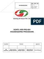 Gokpl Hse-Pro-004 Housekeepng Procedure: Genting Oil Kasuri Pte. LTD