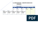 Calendarización Formación para La Empleabilidad