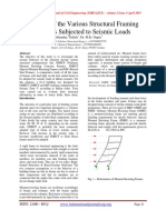 A Study of The Various Structural Framing Systems Subjected To Seismic Loads