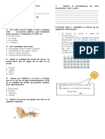 Evaluación de Ciencias Naturales El Sonido 3b