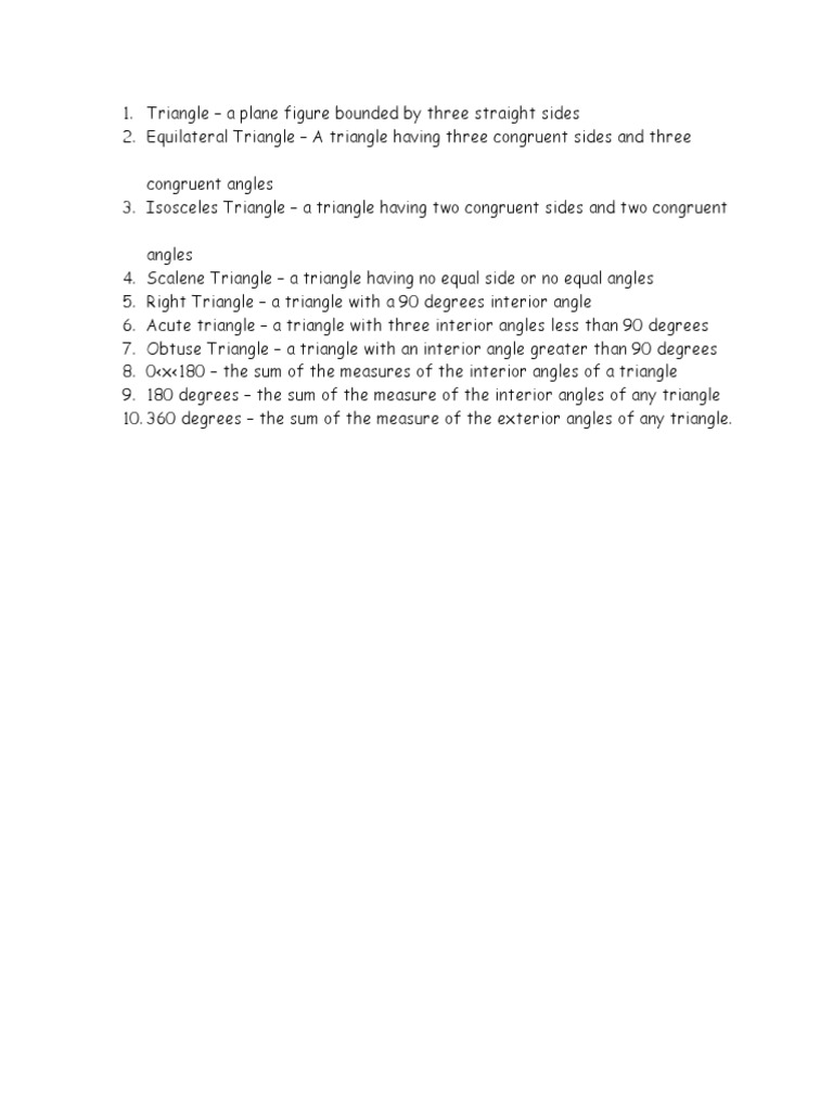 Types of Triangles in Plane Geometry | PDF