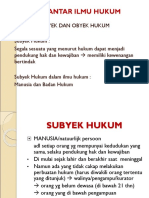 PENGANTAR ILMU HUKUM-subyek dan obyek hukum.ppt