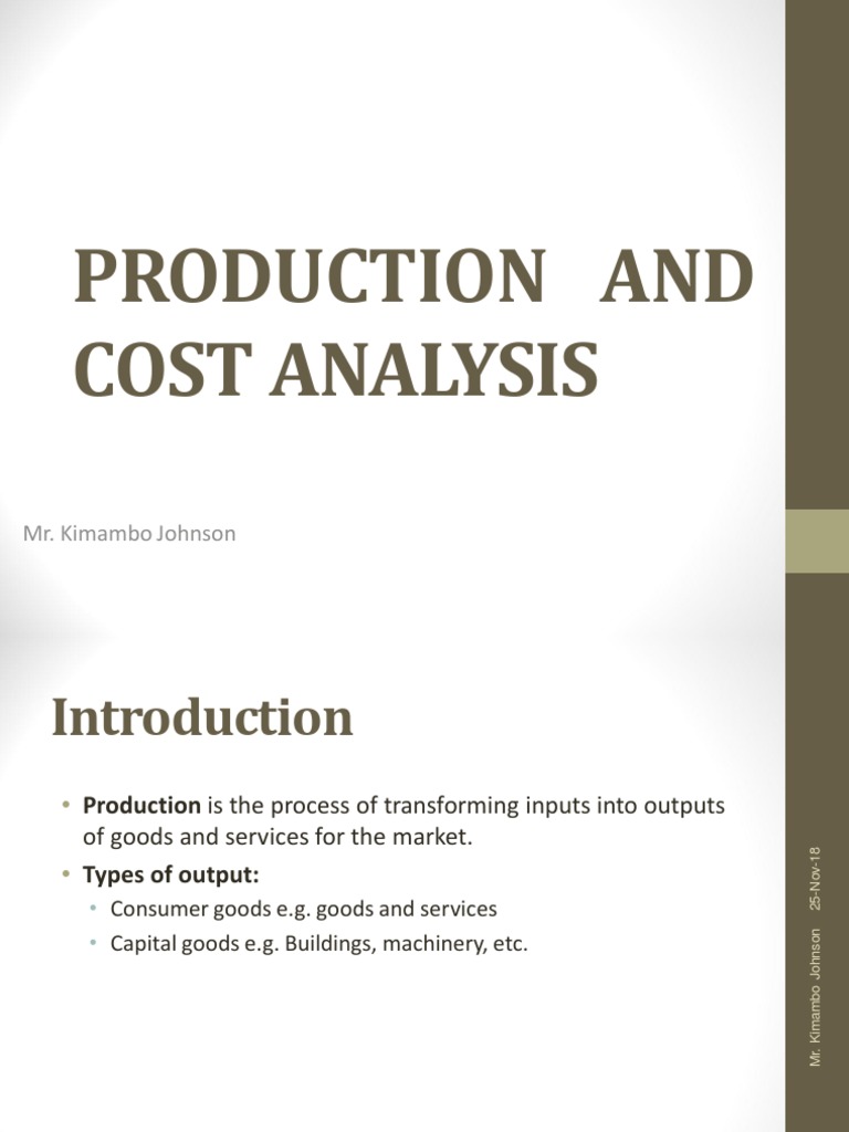 Production and Cost Analysis Overview | PDF | Production Function ...