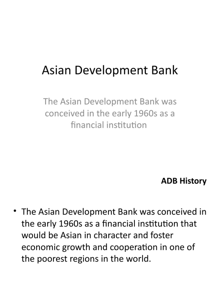History of the Asian Development Bank | PDF | Asian Development Bank ...