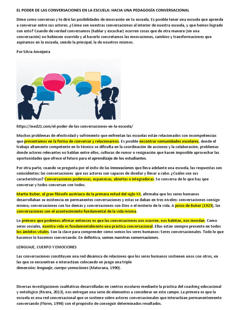 Conversaciones Poderosas en la Escuela | PDF | Homo Sapiens | Vida