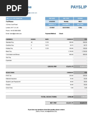 Payslip Template