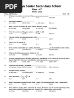 6th Maths Quiz