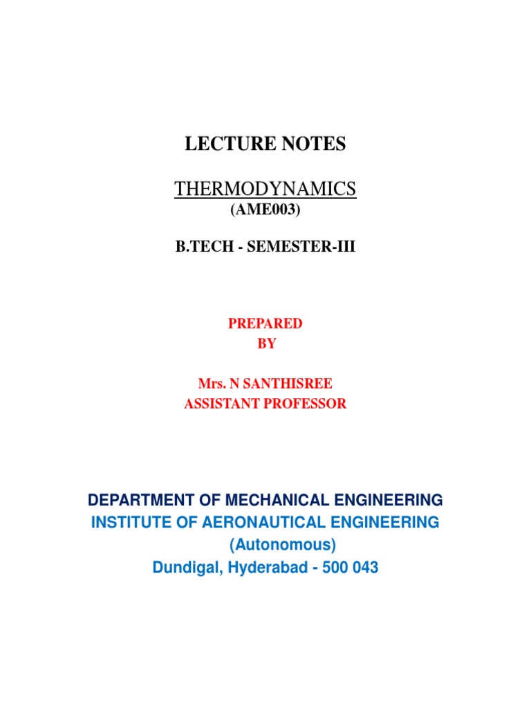 TD Lecture Notes PDF | PDF | Temperature | Heat