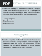 Classification of Computer