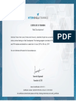 Certificate of Training: Web Development