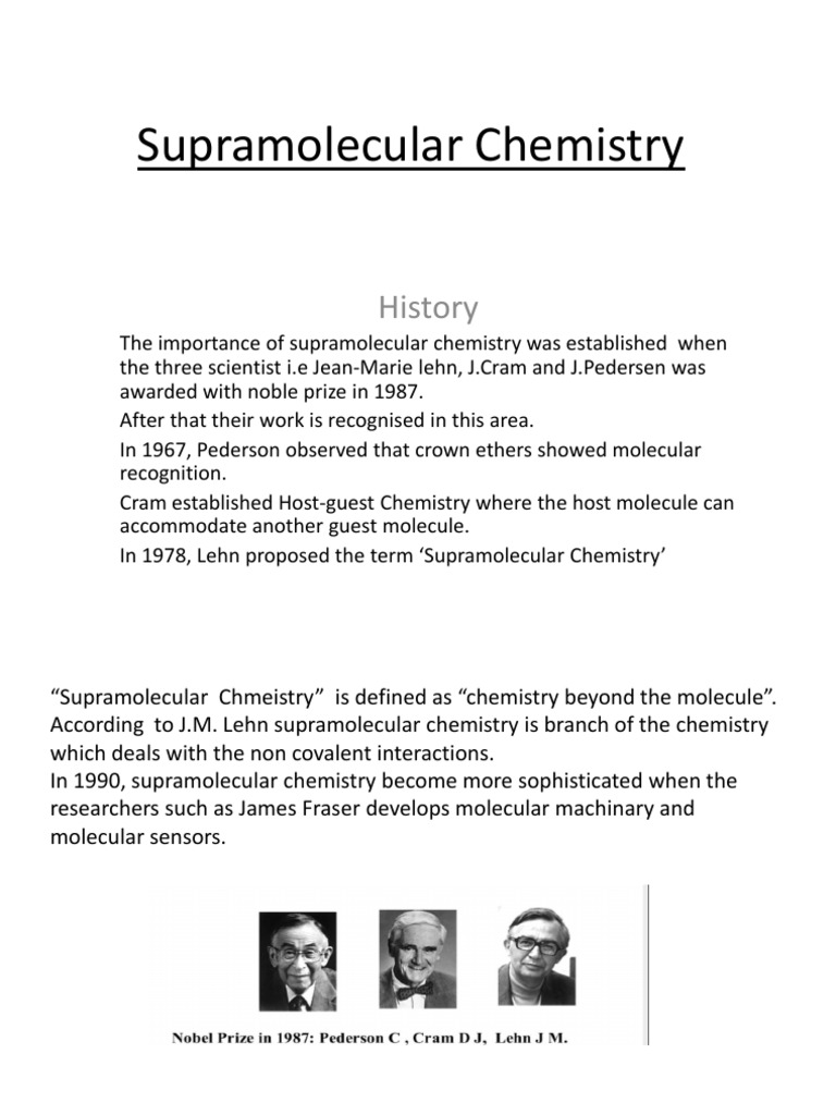 Overview of Supramolecular Chemistry | PDF | Supramolecular Chemistry ...