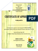 Certificate of Appreciation Brigada
