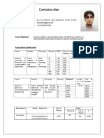 Curriculum Vitae: Educational Qualification