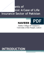 Determinants of Performance a Case of Life Insurance Sector of Pakistan