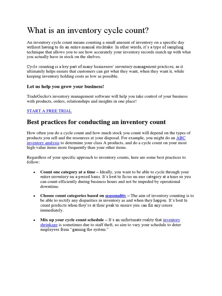 Understanding Inventory Cycle Counting | PDF | Inventory | Economies