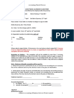 Accounting /payroll Process: Leave Travel Allowance Claim Form