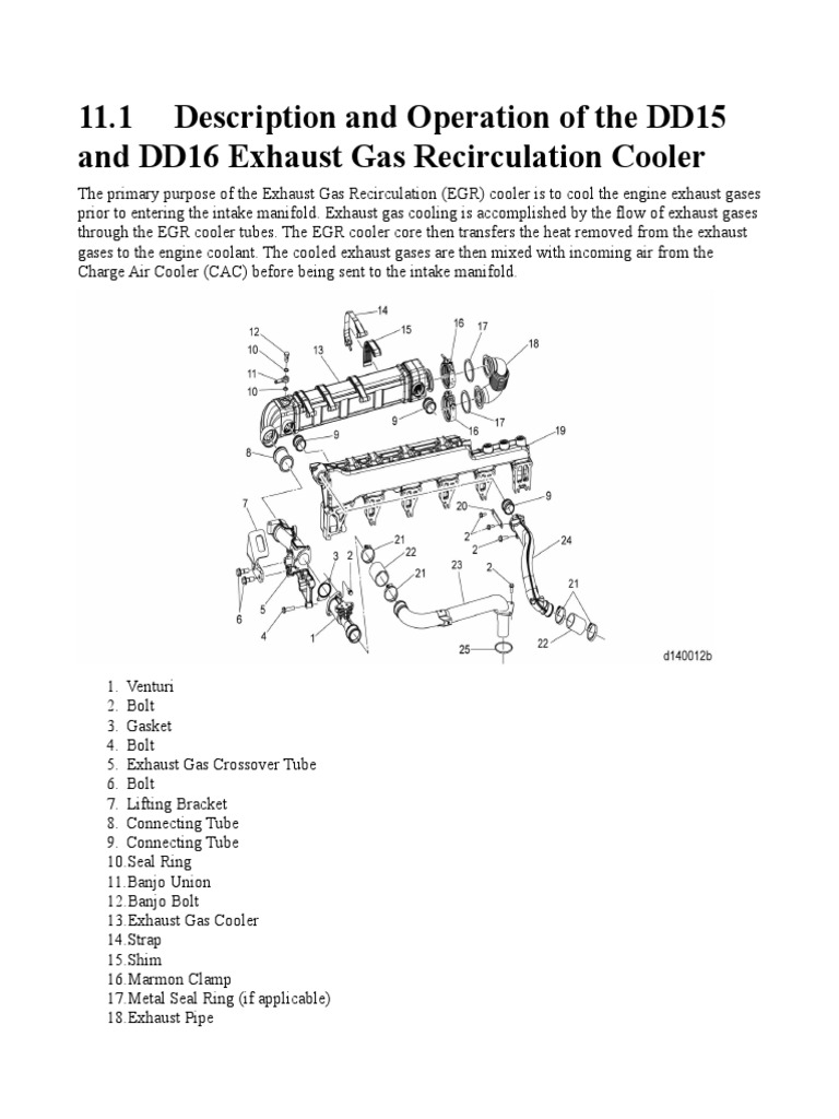 DD15 EGR Cooler Operation and Diagram | PDF