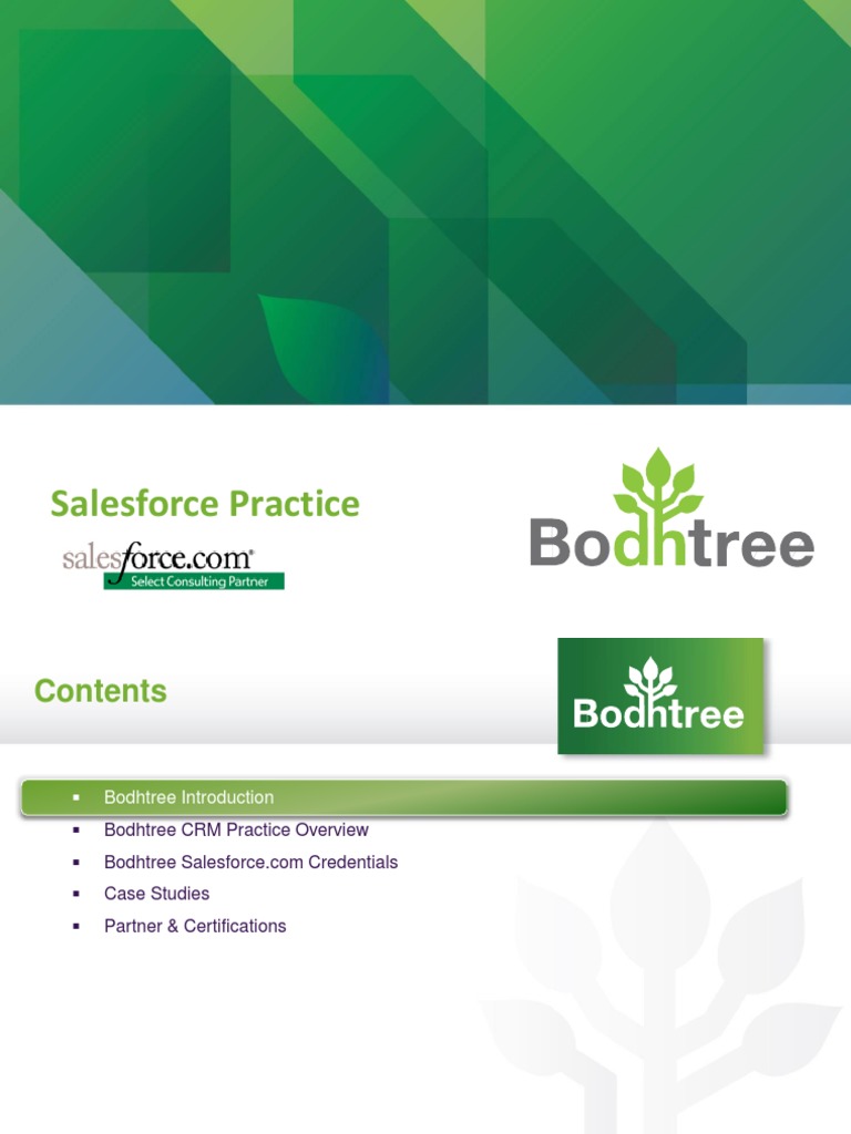 Bodhtree Salesforce CRM Overview | PDF | Venture Capital | Corporate ...